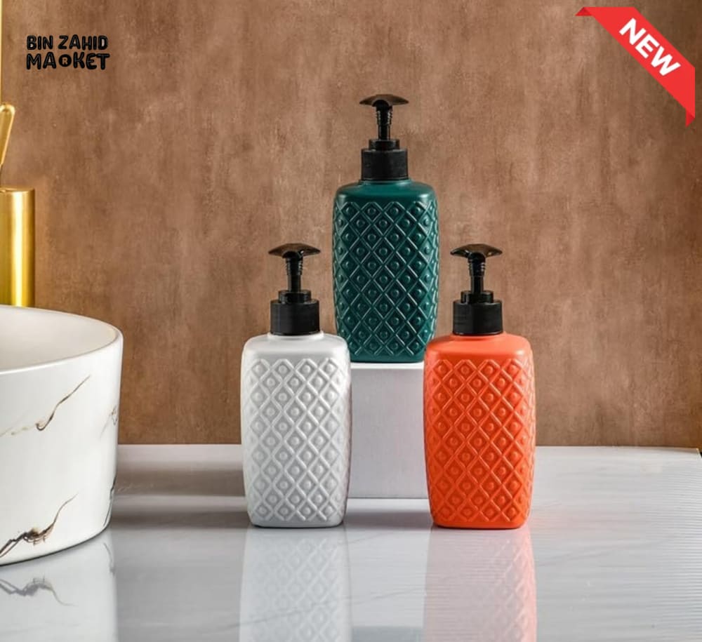 DIAMOND PATTERN SOAP DISPENSER – PREMIUM BATHROOM LOTION & HANDWASH BOTTLE