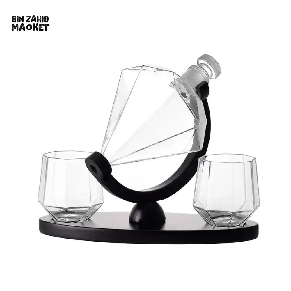 DIAMOND-SHAPED GLASS DECANTER – HIGH BOROSILICATE TRANSPARENT BOTTLE
