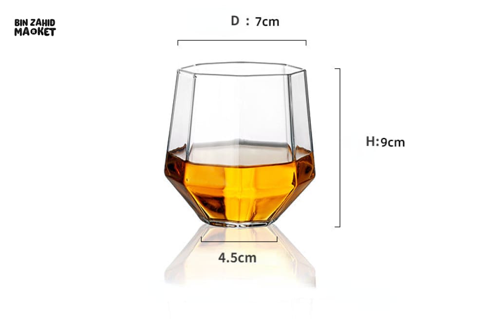 DIAMOND-SHAPED GLASS DECANTER – HIGH BOROSILICATE TRANSPARENT BOTTLE