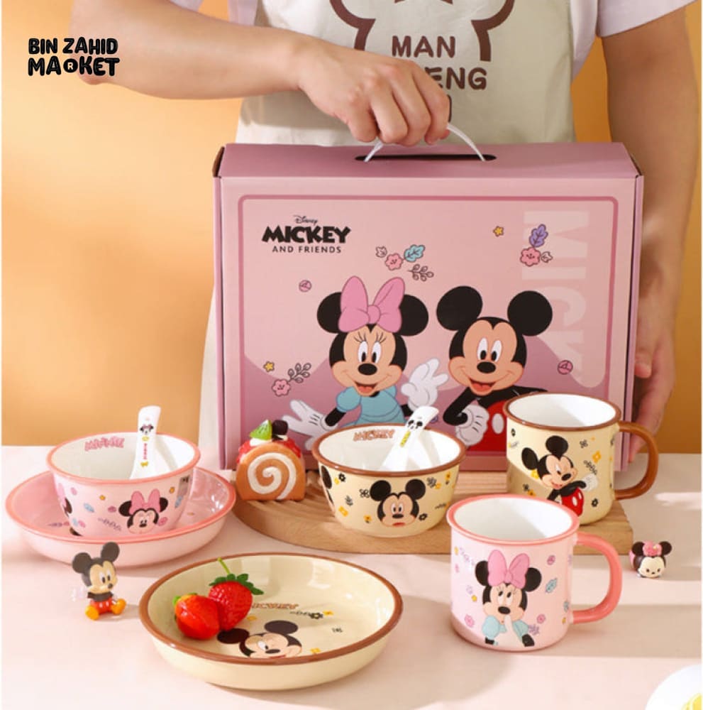 DISNEY MICKEY CERAMIC 4 PIECES BOWL SET - MINNIE MOUSE