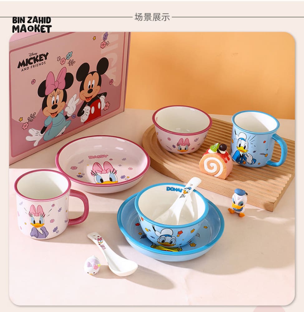 DISNEY MICKEY CERAMIC 4 PIECES BOWL SET - MICKEY MOUSE