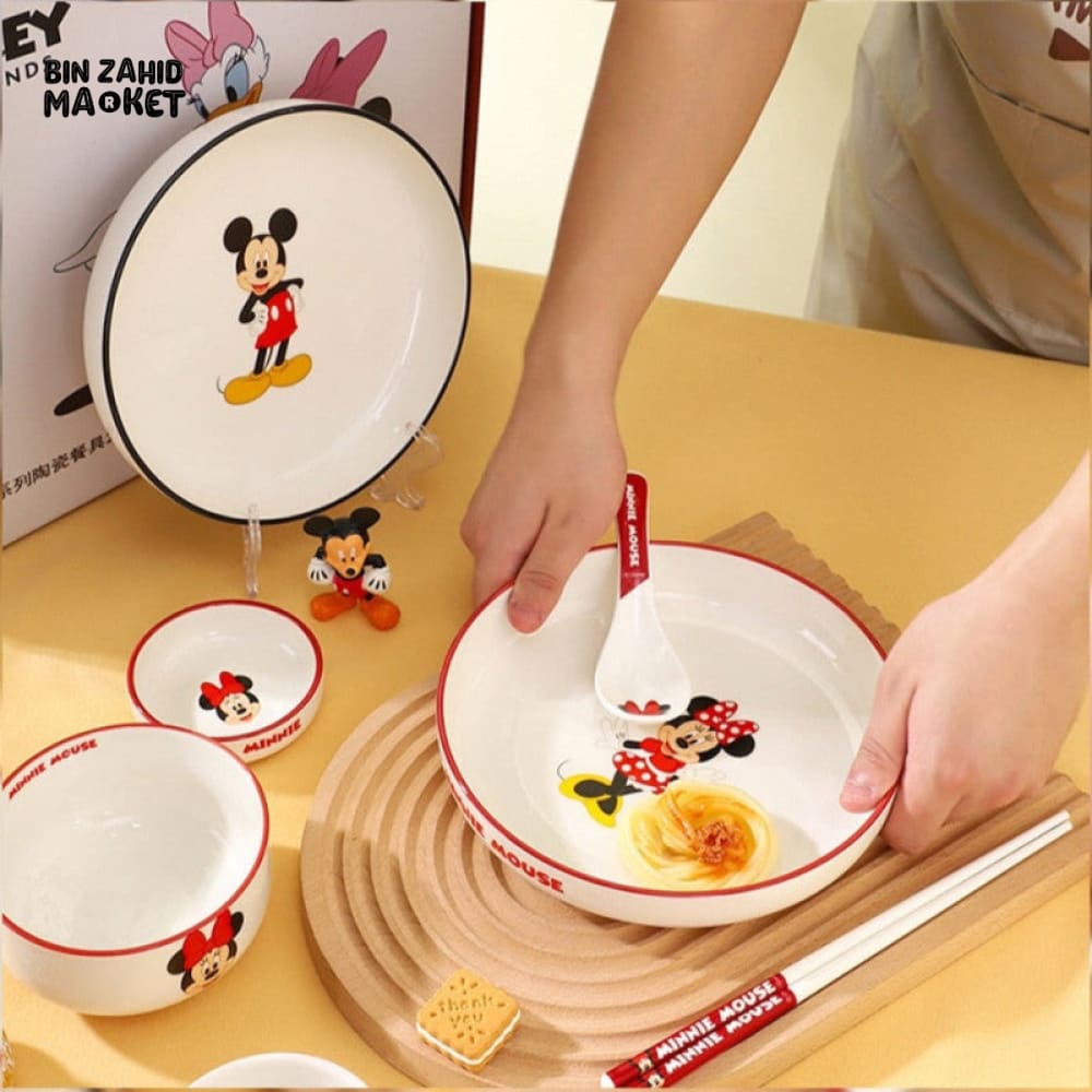 DISNEY MICKEY CERAMIC 6 PIECES BOWL SET - MICKEY MOUSE