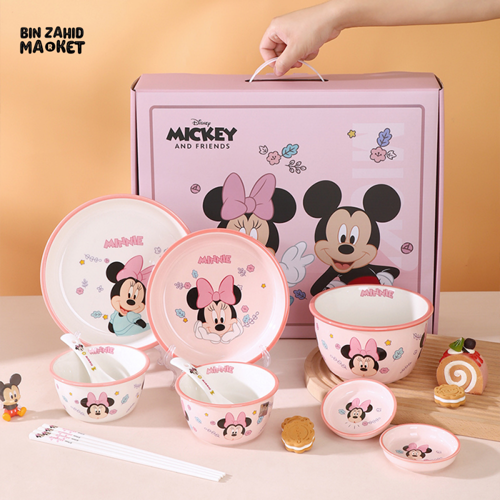 DISNEY MICKEY & FRIENDS MINNIE MOUSE DINNERWARE MEAL SET 14 PIECES - MINNIE