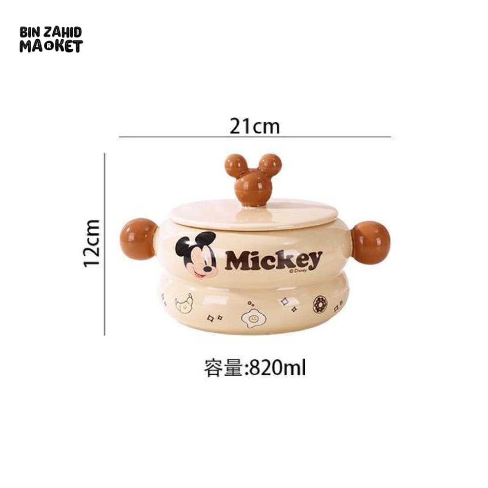 DISNEY MICKEY & FRIENDS PORCELAIN SOUP POT 820 ML - MICKEY
