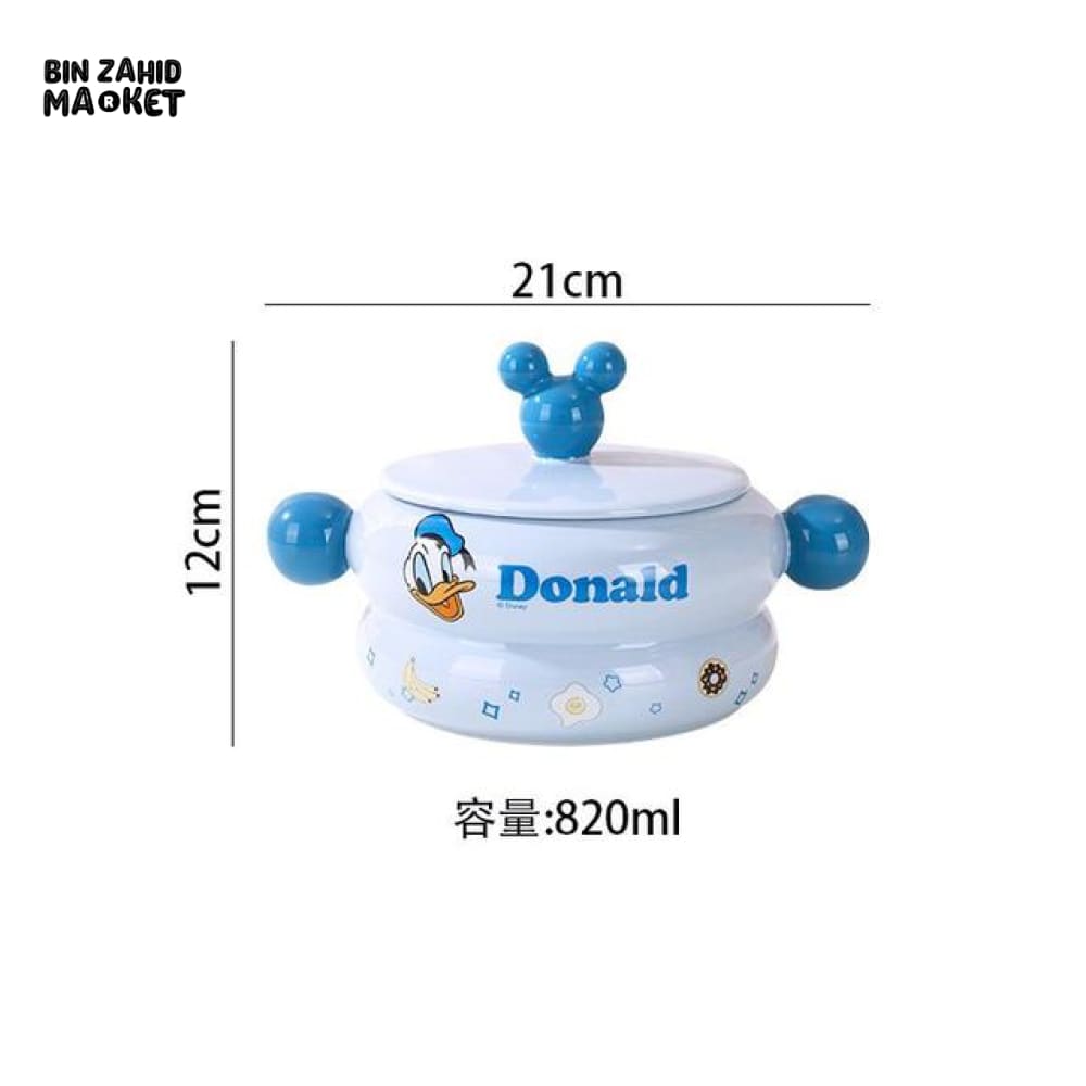 DISNEY MICKEY & FRIENDS PORCELAIN SOUP POT 820 ML - DONALD DUCK