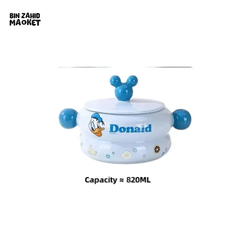 DISNEY MICKEY & FRIENDS PORCELAIN SOUP POT WITH LID – 820ML DONALD