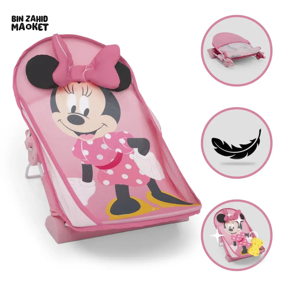 DISNEY MINNIE MOUSE BABY BATHER COMFORTABLE & SAFE INFANT BATH SEAT FOR NEWBORNS AND TODDLERS CHARACTER BATHING SUPPORT