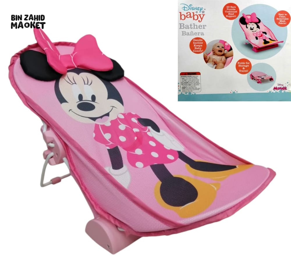 DISNEY MINNIE MOUSE BABY BATHER COMFORTABLE & SAFE INFANT BATH SEAT FOR NEWBORNS AND TODDLERS CHARACTER BATHING SUPPORT