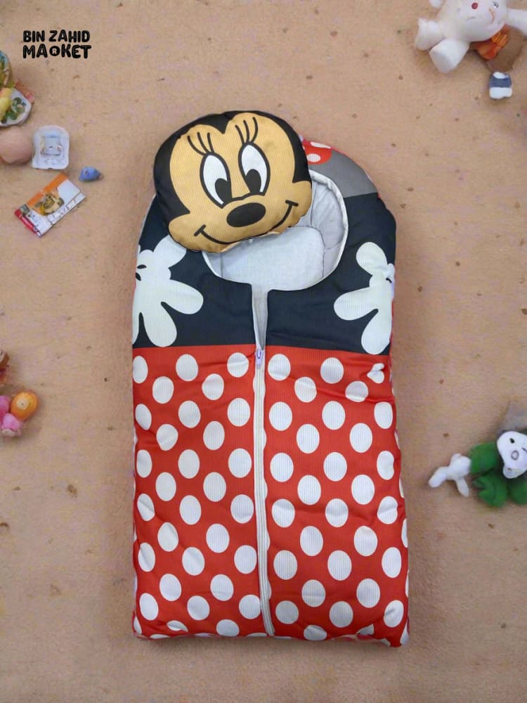 DISNEY SOFT & COZY BABY CARRY NEST MINNIE & MICKEY - RED
