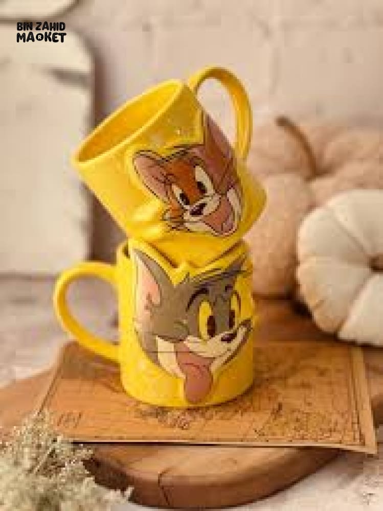 DISNEY X TOM & JERRY MUGS 3D EMBOSED MUGS SET 2 PIECES - 300ML