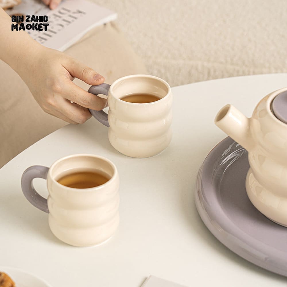 DONUT SERIES 13-PIECE CERAMIC TEA SET – ELEGANT GIFT BOX EDITION - YELLOW GREEN