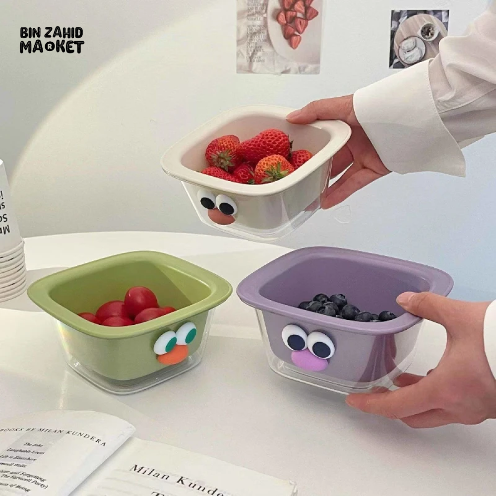 DOUBLE DRAIN BASKET FRUIT WASHING TRAY MINI KITCHEN STORAGE BOX
