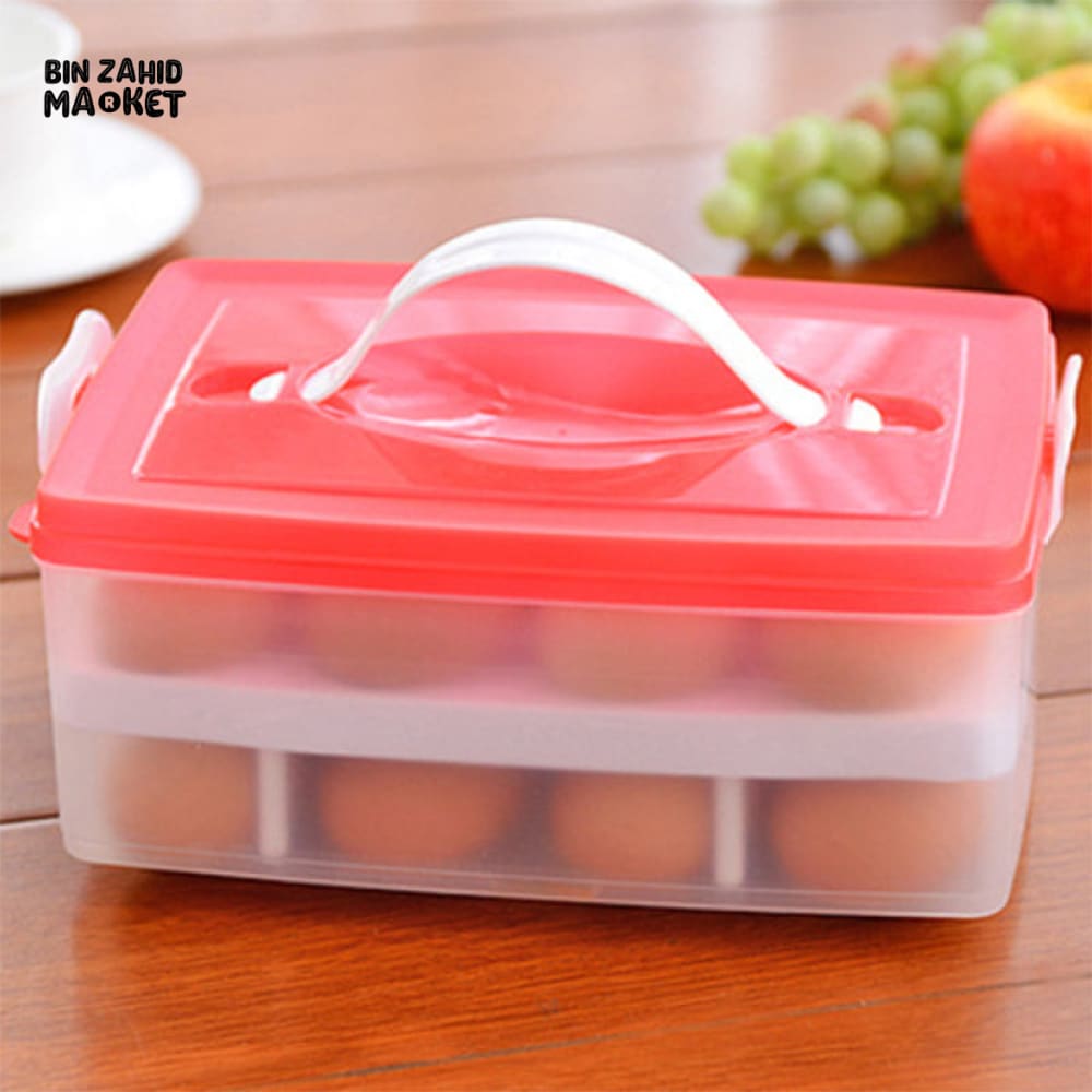 DOUBLE-LAYER EGG STORAGE BOX 24 PIECES – SPLIT DESIGN HOUSEHOLD EGG TRAY FOR FRIDGE