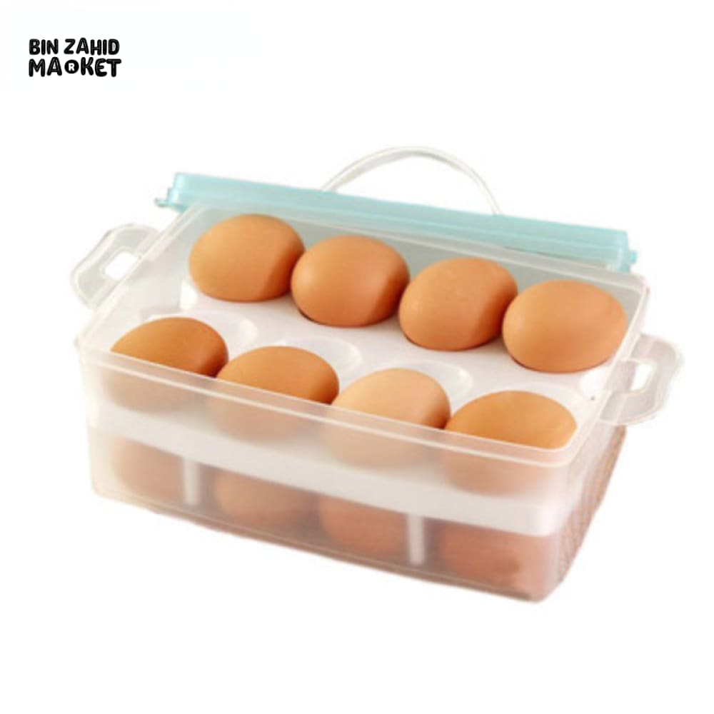 DOUBLE-LAYER EGG STORAGE BOX 24 PIECES – SPLIT DESIGN HOUSEHOLD EGG TRAY FOR FRIDGE