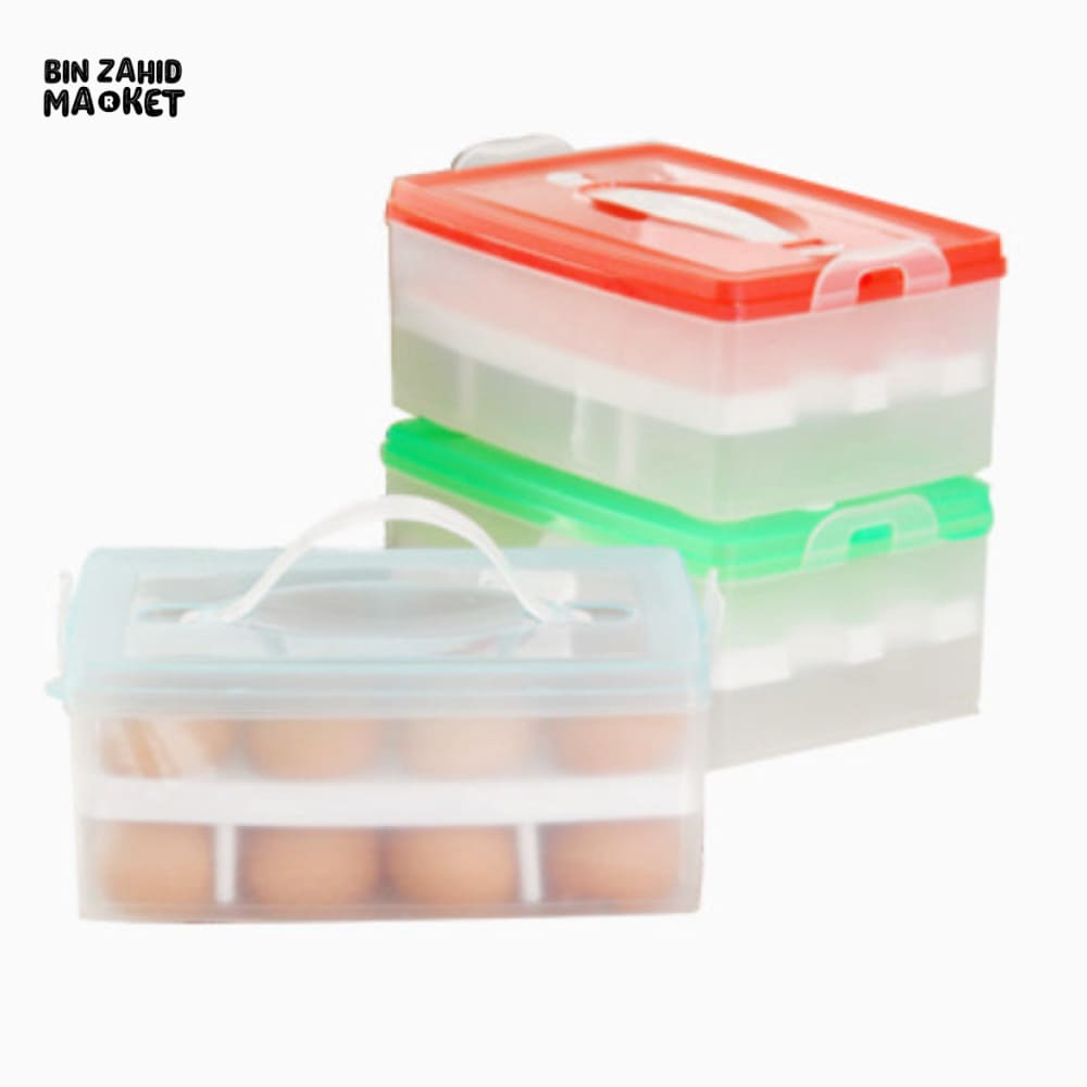 DOUBLE-LAYER EGG STORAGE BOX 24 PIECES – SPLIT DESIGN HOUSEHOLD EGG TRAY FOR FRIDGE