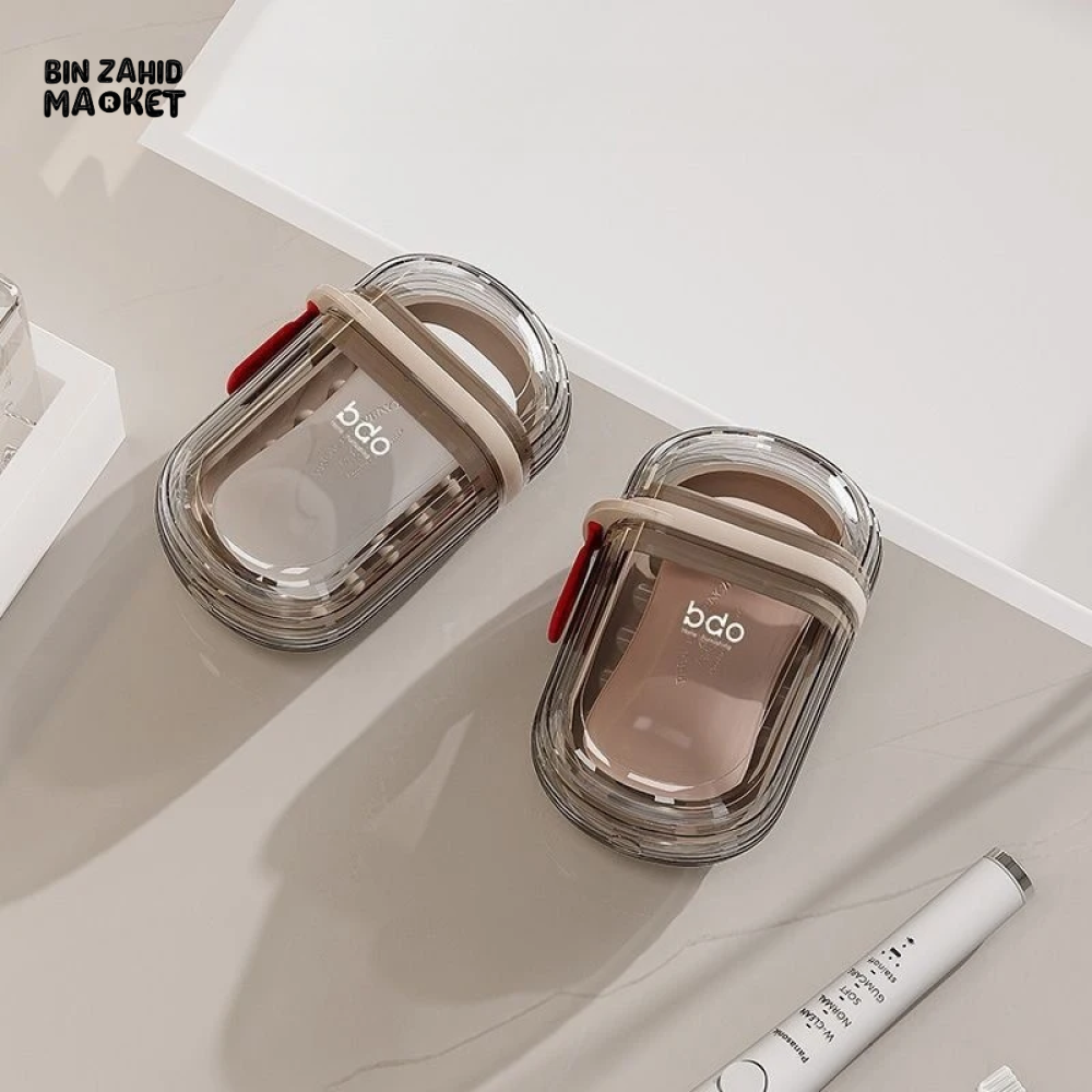 DOUBLE-LAYER SOAP BOX WITH LID PORTABLE & SEALED BATHROOM STORAGE CONTAINER