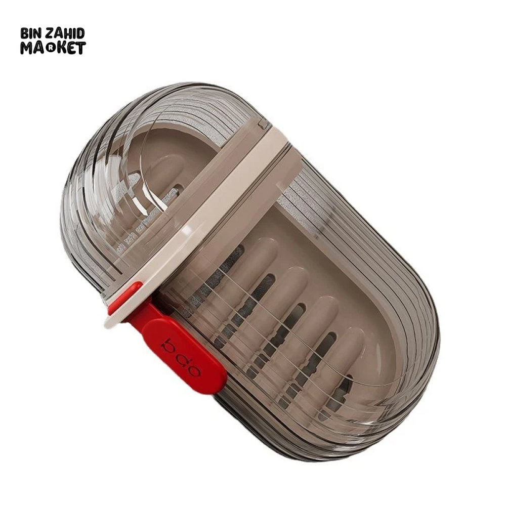 DOUBLE-LAYER SOAP BOX WITH LID PORTABLE & SEALED BATHROOM STORAGE CONTAINER