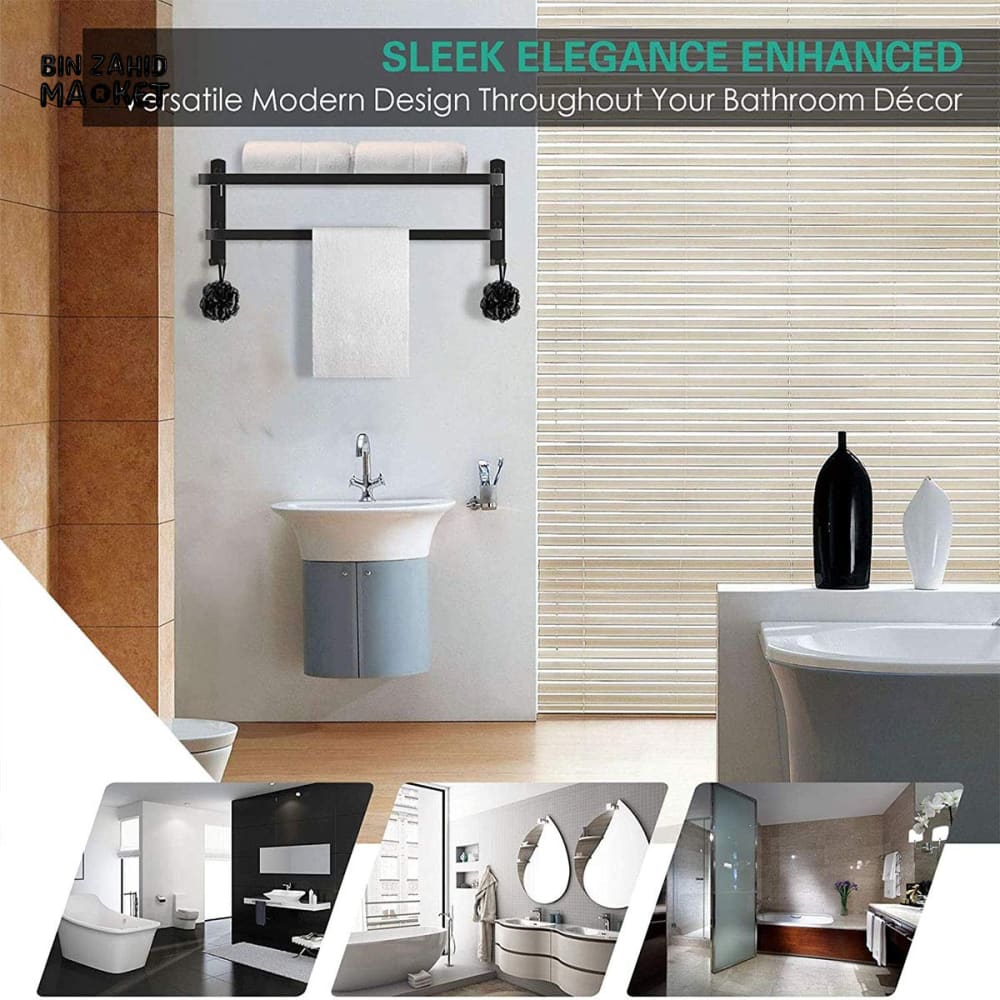 DOUBLE LAYERS FOLDING BATH TOWEL HOLDER
