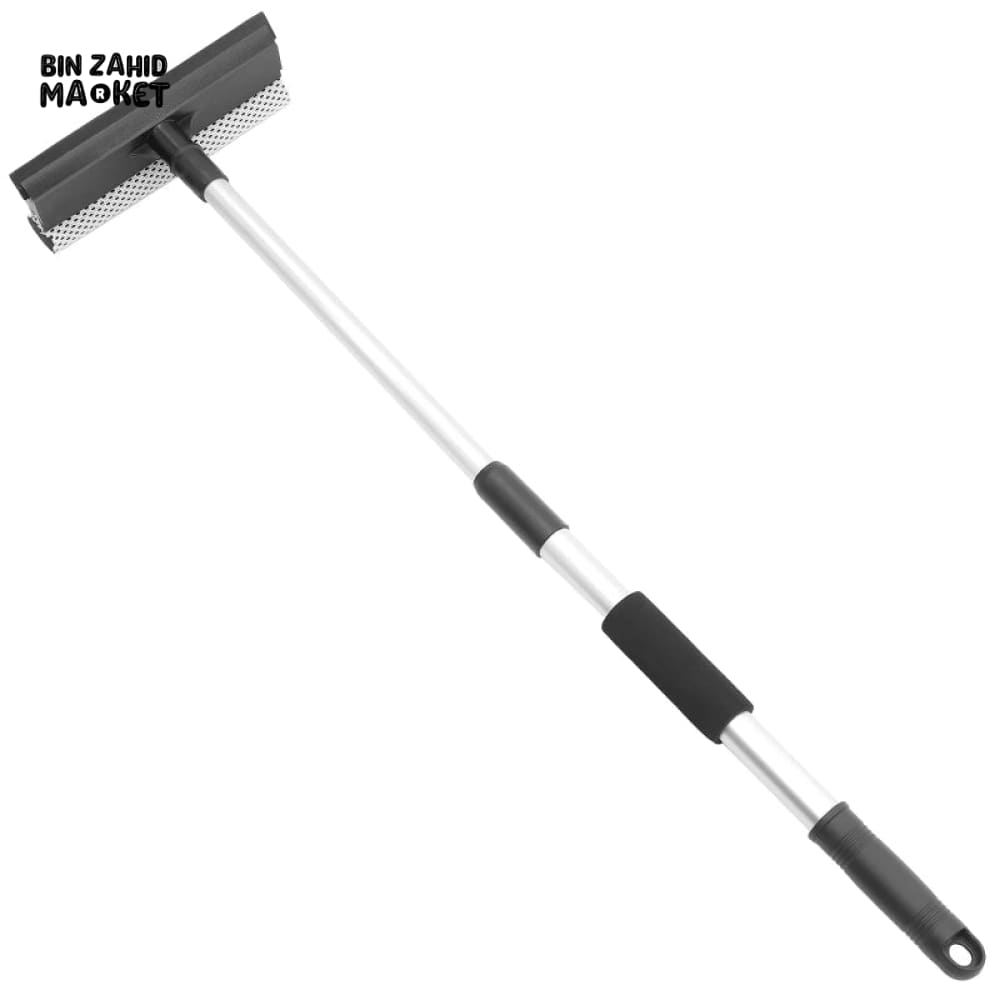 DOUBLE-SIDED WINDOW BRUSH WITH TELESCOPIC HANDLE – GLASS CLEANER & SCRAPER