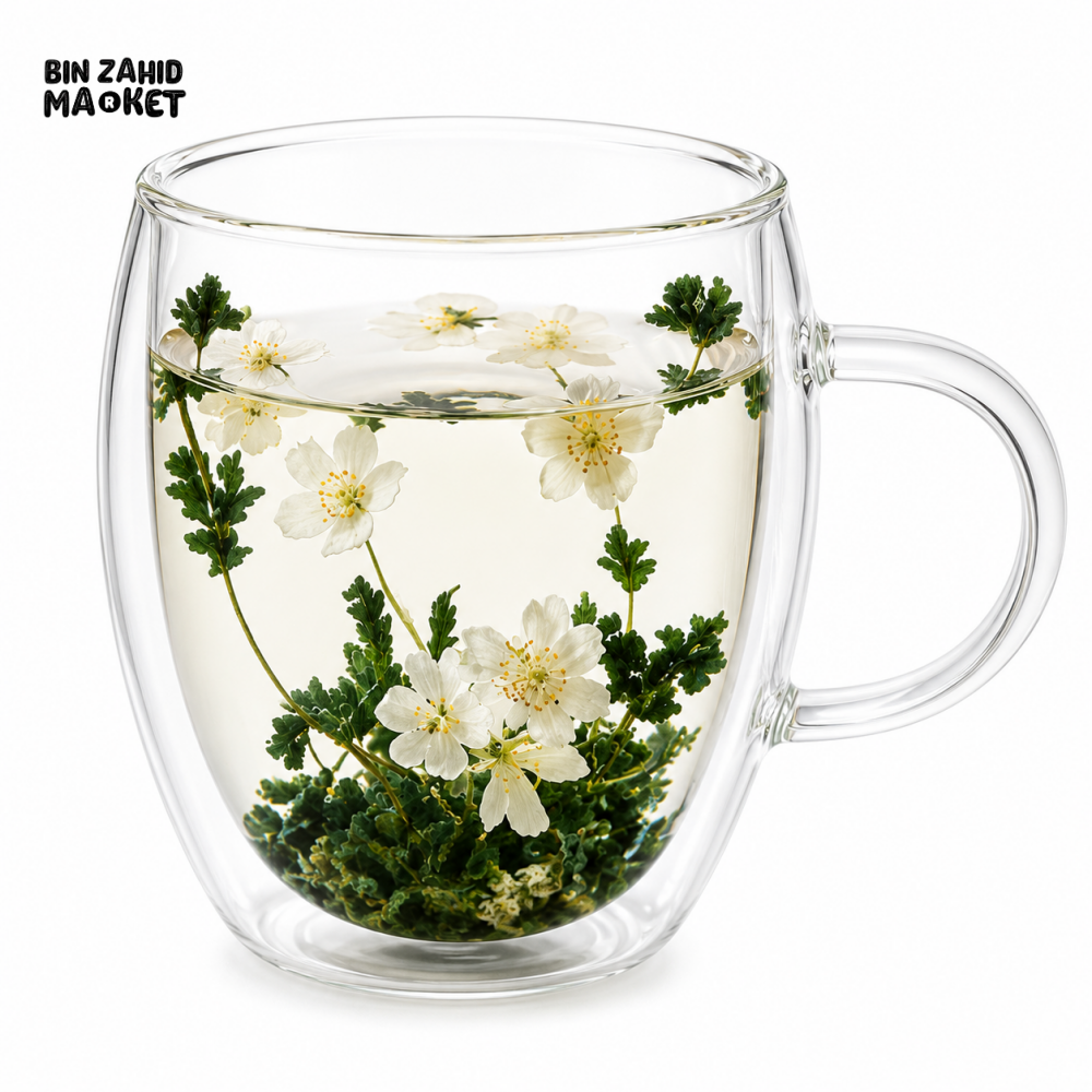 DOUBLE WALL BLOOMING TEA GLASS MUG - 350ML