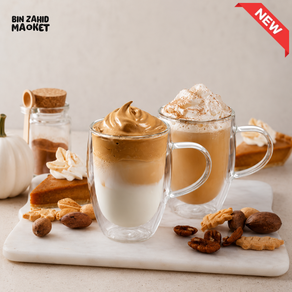 DOUBLE WALL GLASS COFFEE MUG WITH HANDLE