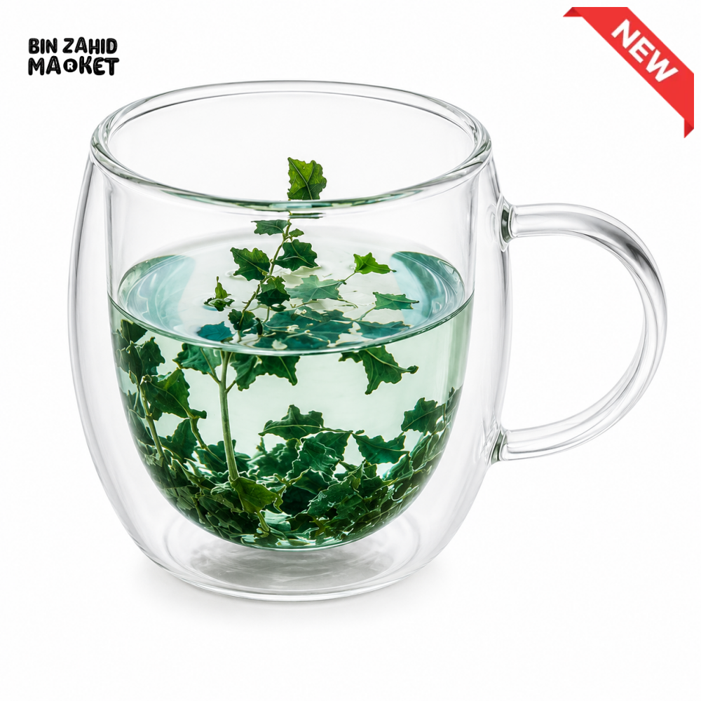 DOUBLE WALL HERBAL GLASS TEA MUG - 250ML