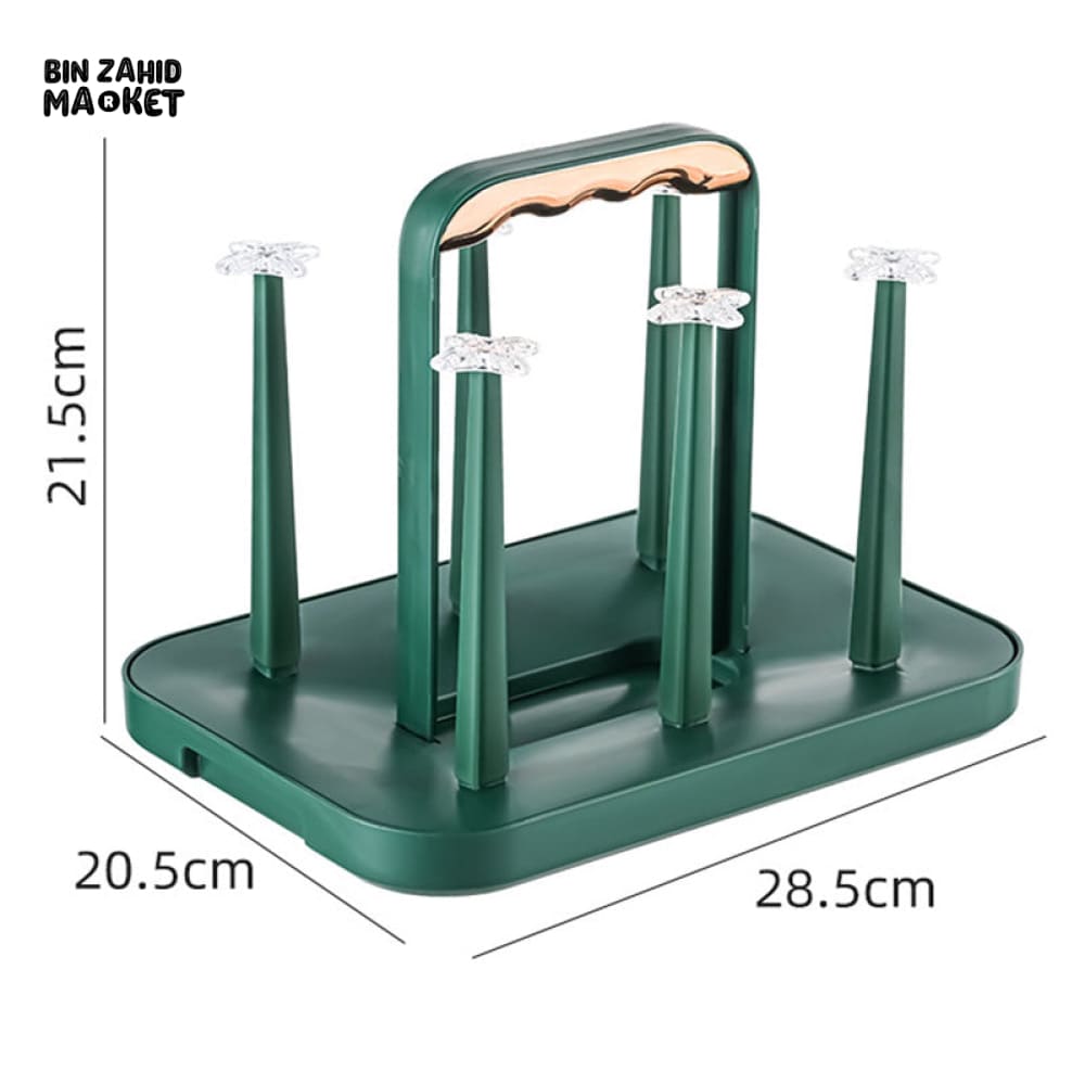 DRAINING CUP HOLDER WITH HANDLE WATER-RESISTANT DRYING STAND FOR BATHROOM OR KITCHEN USE