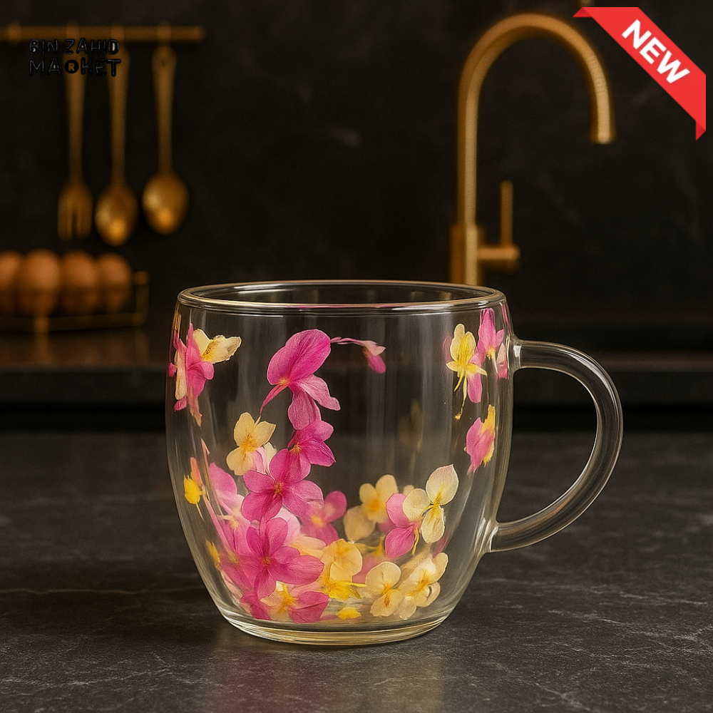 DRIED FLOWER GLASS MUG 23ML RXG 050