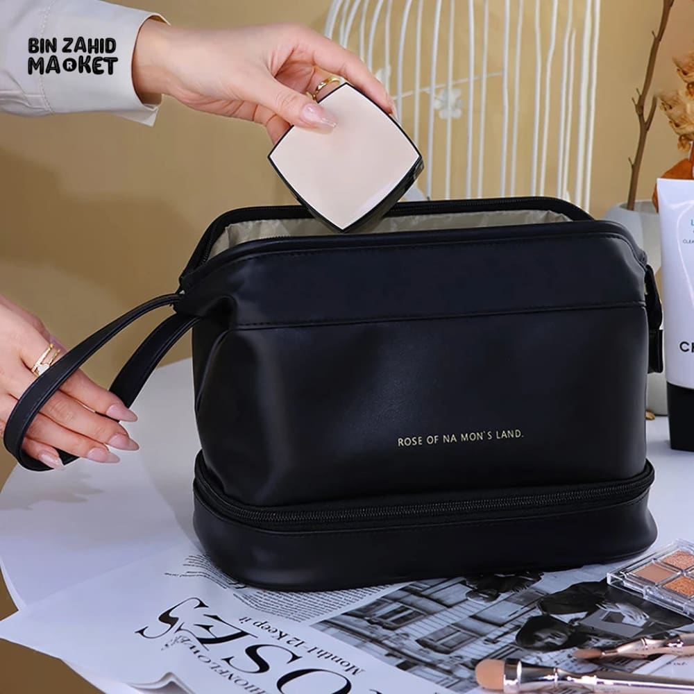 DUAL ZIPPER COSMETIC BAG