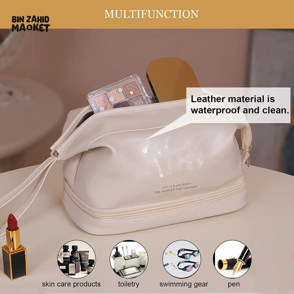 DUAL ZIPPER COSMETIC BAG
