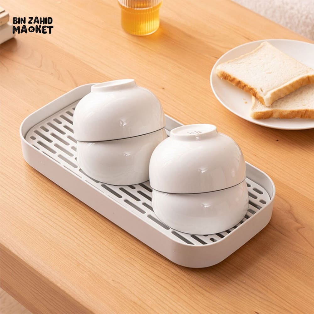 DURABLE KITCHEN DRAIN TRAY – DOUBLE-LAYER DESIGN FOR VEGETABLES DISHES & TEAWARE