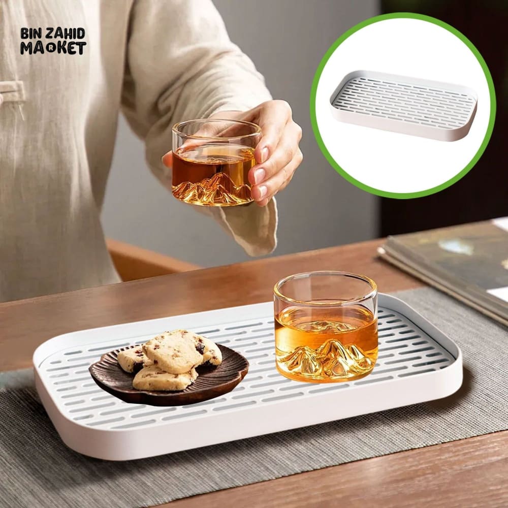 DURABLE KITCHEN DRAIN TRAY – DOUBLE-LAYER DESIGN FOR VEGETABLES DISHES & TEAWARE