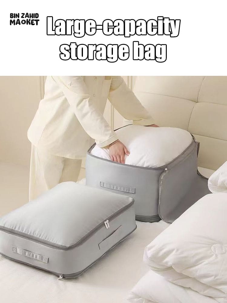 DURABLE SELF COMPRESSING STORAGE BAG – PORTABLE ORGANIZER FOR CLOTHES BLANKETS & QUILTS PERFECT FOR CLOSET ORGANIZATION
