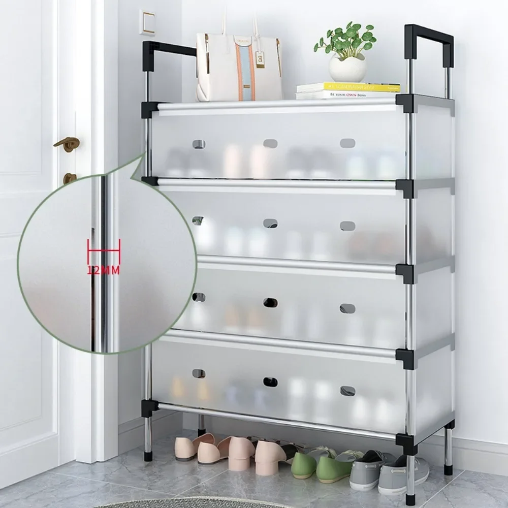 DUSTPROOF SHOE ORGANIZER RACK HEAVY DUTY STORAGE STAND FOR SHOES HEELS TOYS & MORE – HALLWAY DORM & GARAGE - 3 LAYER