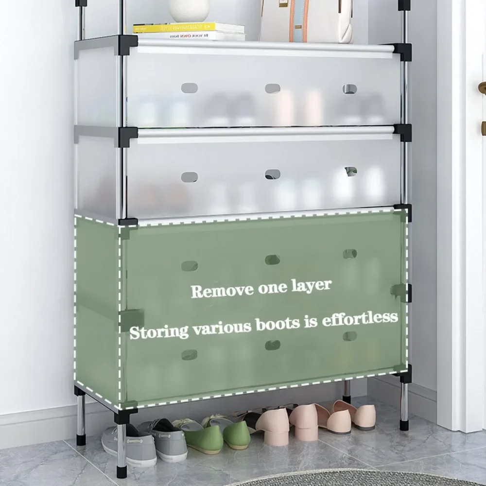DUSTPROOF SHOE ORGANIZER RACK HEAVY DUTY STORAGE STAND FOR SHOES HEELS TOYS & MORE – HALLWAY DORM & GARAGE - 3 LAYER