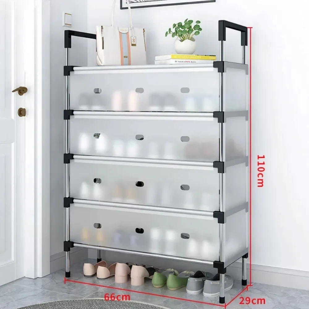 DUSTPROOF SHOE ORGANIZER RACK HEAVY DUTY STORAGE STAND FOR SHOES HEELS TOYS & MORE – HALLWAY DORM & GARAGE - 3 LAYER