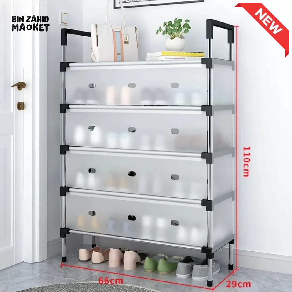 DUSTPROOF SHOE ORGANIZER RACK HEAVY DUTY STORAGE STAND FOR SHOES HEELS TOYS & MORE – HALLWAY DORM & GARAGE - 7 LAYER