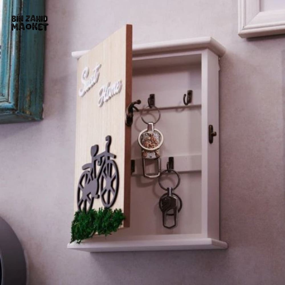 EASY INSTALLATION KEY STORAGE BOX HOLDER BOX WALL ART DECOR - SWEET HOME