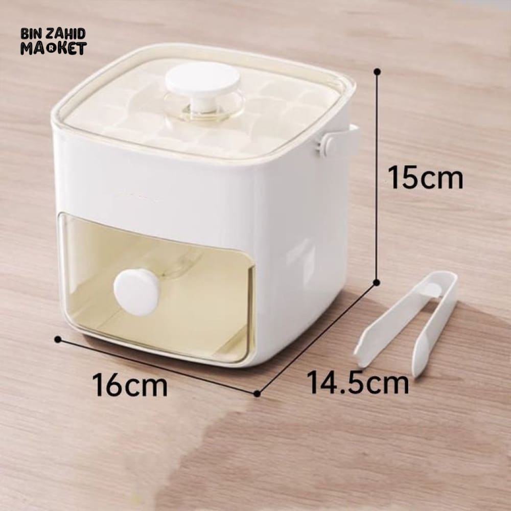 EASY PRESS ICE CUBES BUCKET WITH TONG