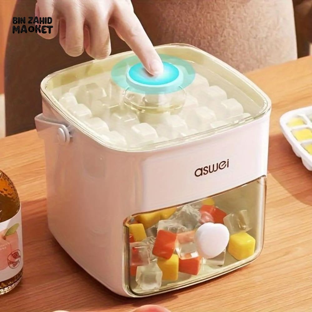 EASY PRESS ICE CUBES BUCKET WITH TONG