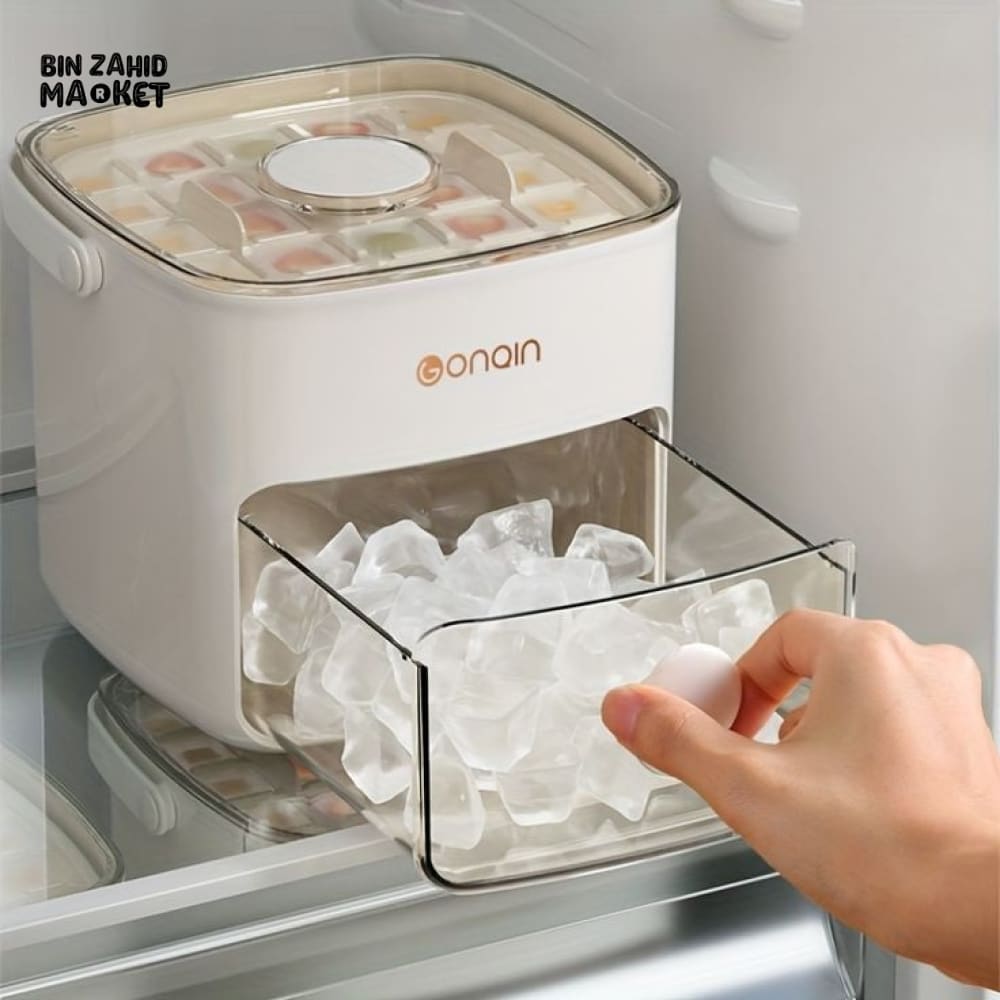 EASY PRESS ICE CUBES BUCKET WITH TONG