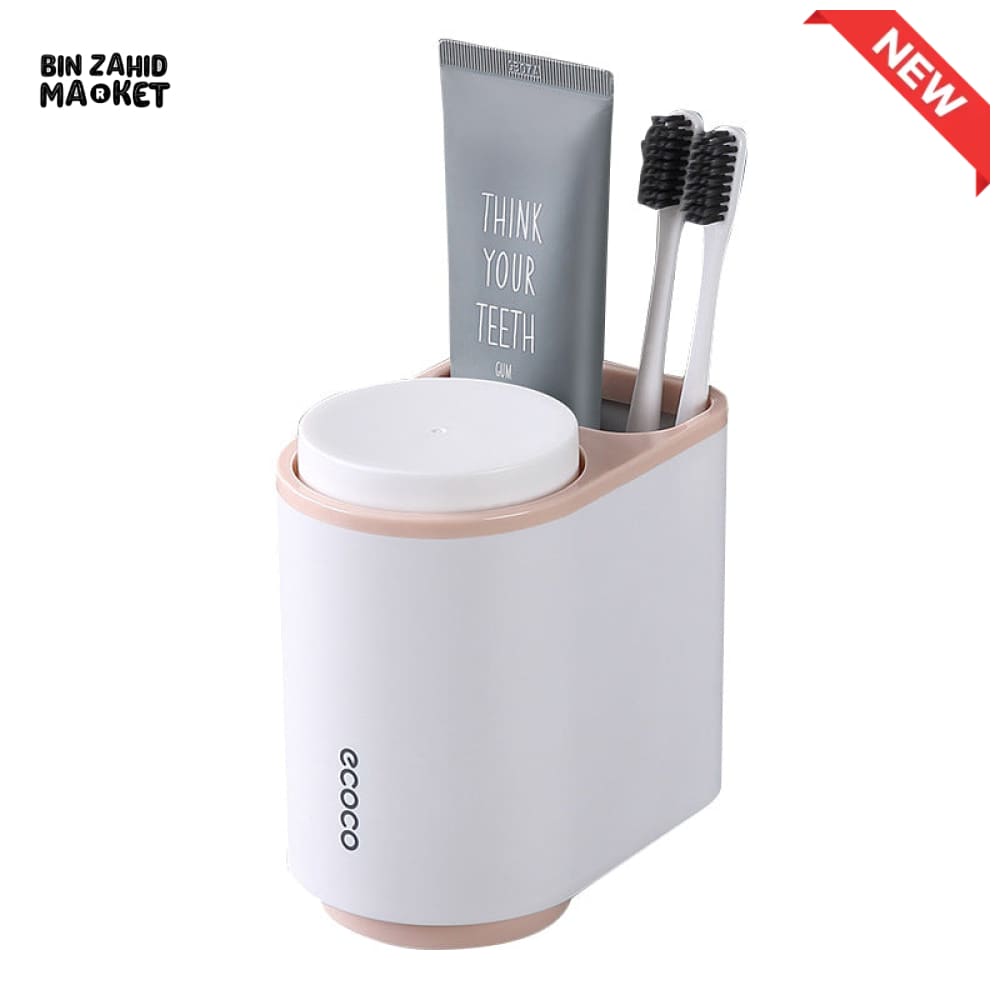 ECOCO AUTOMATIC TOOTHPASTE DISPENSER WITH TOOTHBRUSH HOLDER – MODERN BATHROOM ACCESSORY