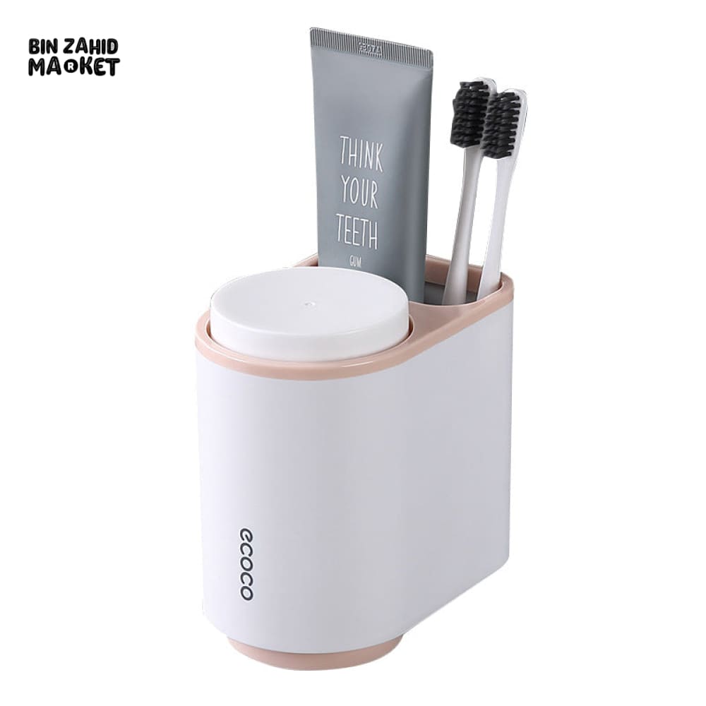 ECOCO AUTOMATIC TOOTHPASTE DISPENSER WITH TOOTHBRUSH HOLDER – MODERN BATHROOM ACCESSORY