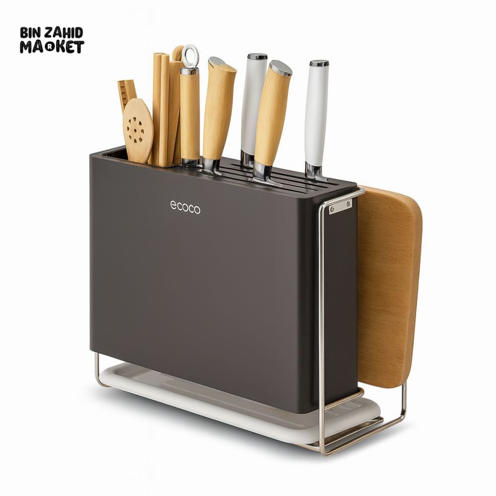 ECOCO COUNTERTOP KNIFE RACK – CUTTING BOARD SPOON & CHOPSTICK HOLDER