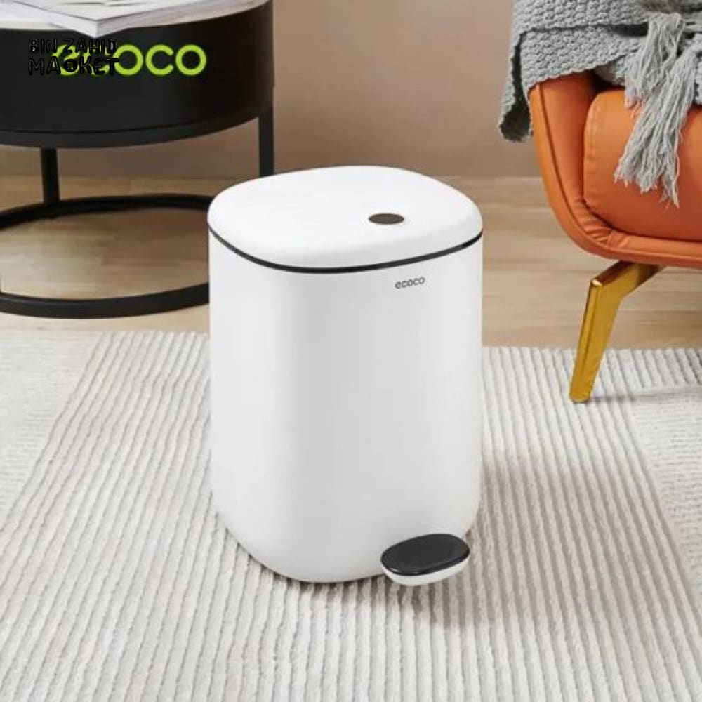 ECOCO FOOT-PEDAL TRASH CAN WITH LID 11L – LARGE-CAPACITY COVERED DUSTBIN FOR KITCHEN BATHROOM BEDROOM & LIVING ROOM