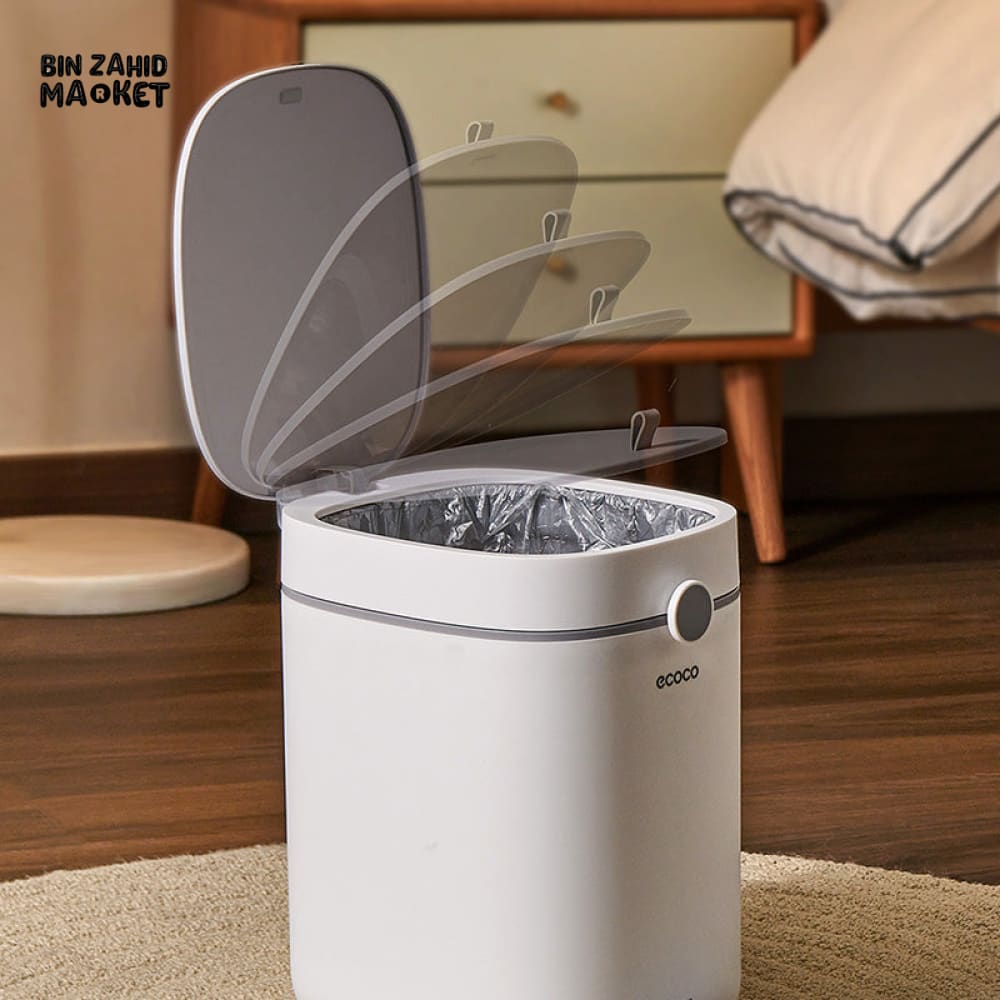 ECOCO HANDS-FREE FOOT PEDAL TRASH CAN 12 LITRE – COMPACT WASTE SOLUTION