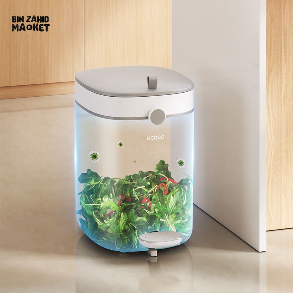 ECOCO HANDS-FREE FOOT PEDAL TRASH CAN 12 LITRE – COMPACT WASTE SOLUTION