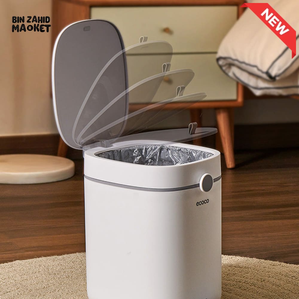 ECOCO HANDS-FREE FOOT PEDAL TRASH CAN 12 LITRE – COMPACT WASTE SOLUTION