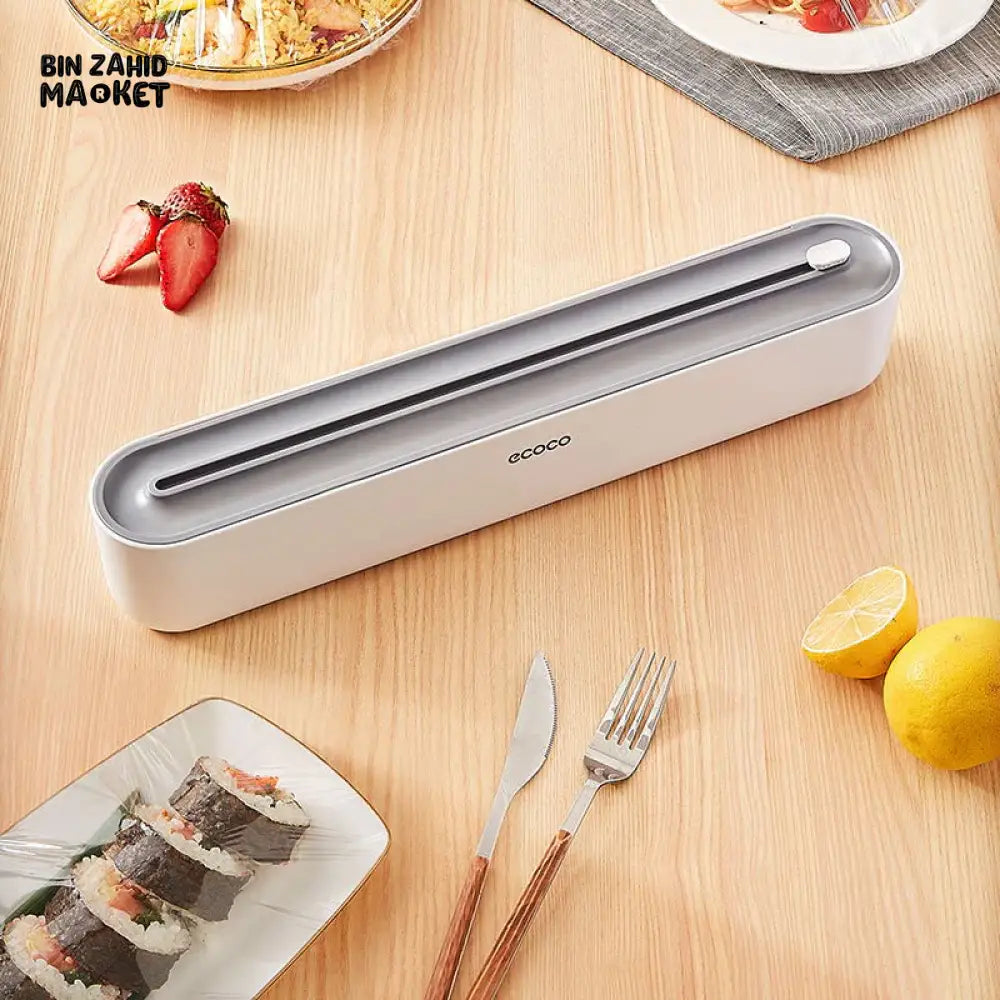 ECOCO PLASTIC WRAP DISPENSER WITH CUTTER – WRAP INCLUDED