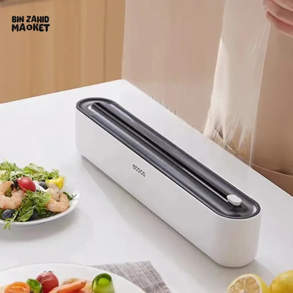 ECOCO PLASTIC WRAP DISPENSER WITH CUTTER – WRAP INCLUDED